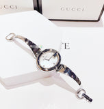 Gucci Guccissima Diamonds Mother of Pearl Dial Silver Steel Strap Watch For Women - YA134303 Buy Now By Gucci