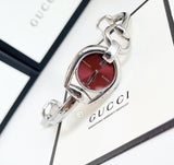 Gucci Horsebit Quartz Red Dial Silver Steel Strap Watch For Women - YA139502 Buy Now By Gucci
