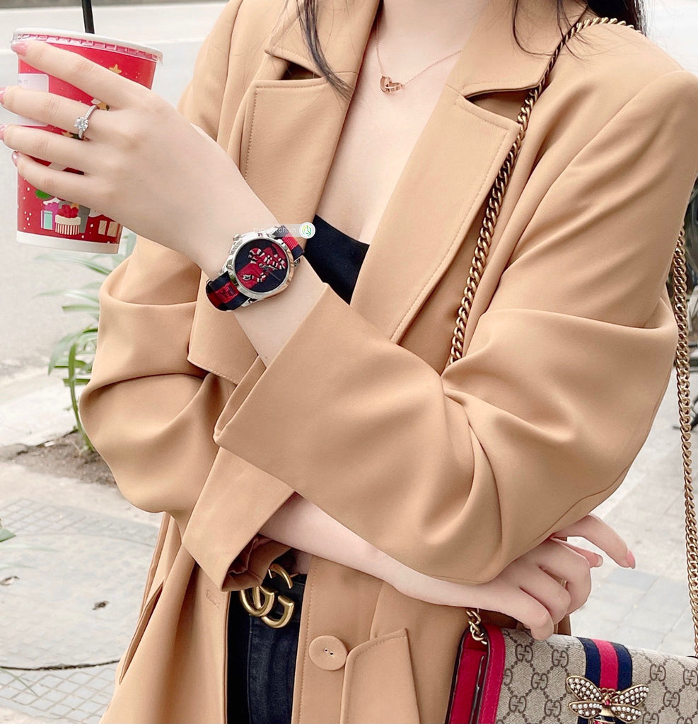 Gucci Le Marche Des Merveilles Blue Red Dial Blue Red Nylon Strap Unisex Watch - YA126493 Buy Now By Gucci