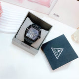 Guess Phoenix Multifunction Black Dial Grey Silicone Strap Watch For Men - GW0203G9 Buy Now By Guess