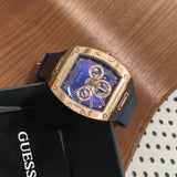 Guess Phoenix Multifunction Blue Dial Blue Rubber Strap Watch for Men - GW0202G4 Buy Now By Guess