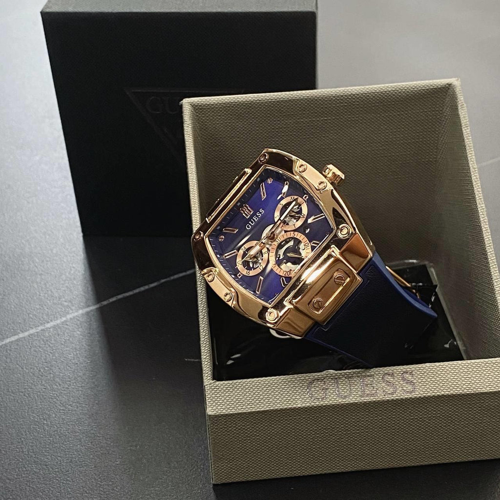 Guess Phoenix Multifunction Blue Dial Blue Rubber Strap Watch for Men - GW0202G4 Buy Now By Guess