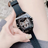 Guess Phoenix Multifunction Black Dial Black Rubber Strap Watch for Men - GW0203G3 Buy Now By Guess