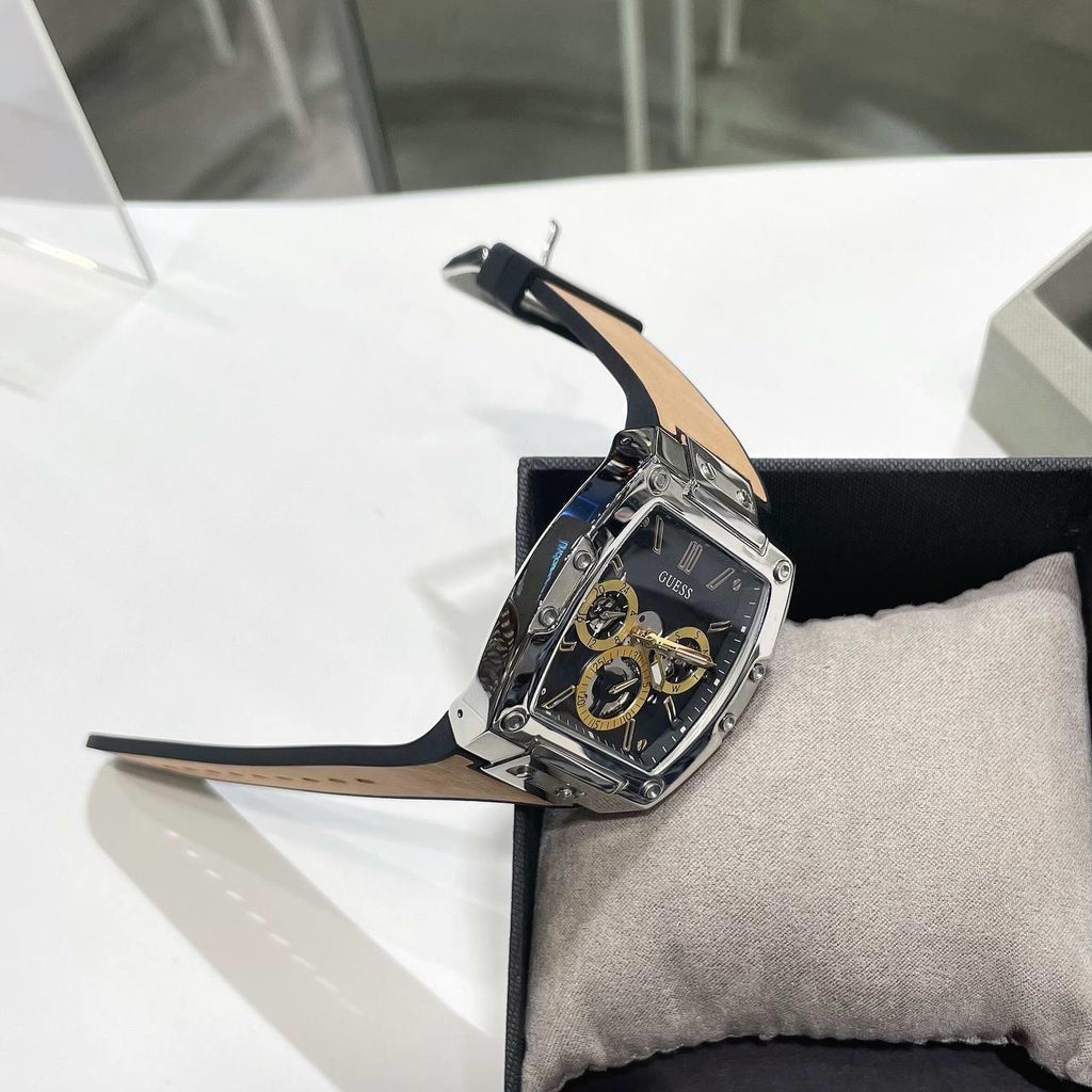 Guess Phoenix Multifunction Black Dial Brown Leather Strap Watch for Men - GW0202G3 Buy Now By Guess