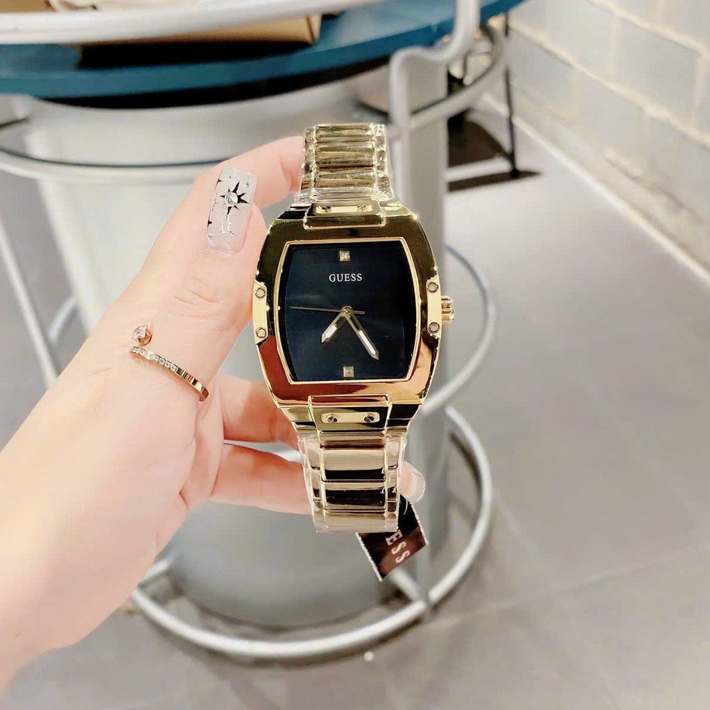 Guess Phoenix Black Dial Gold Steel Strap Watch for Men - GW0387G2 Buy Now By Guess