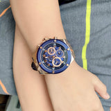 Guess Poseidon Chronograph Blue Dial Blue Silicone Strap Watch For Men - GW0425G3 Buy Now By Guess