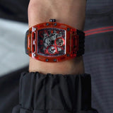 Guess Phoenix Multifunction Analog Red Dial Black Silicone Strap Watch For Men - GW0499G4 Buy Now By Guess