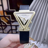 Guess Fame Quartz Gold Dial Black Leather Strap Watch For Women - GW0548L3 Buy Now By Guess