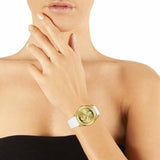 Guess G-Twist Gold Dial White Rubber Strap Watch for Women - W0911L7 Buy Now By Guess