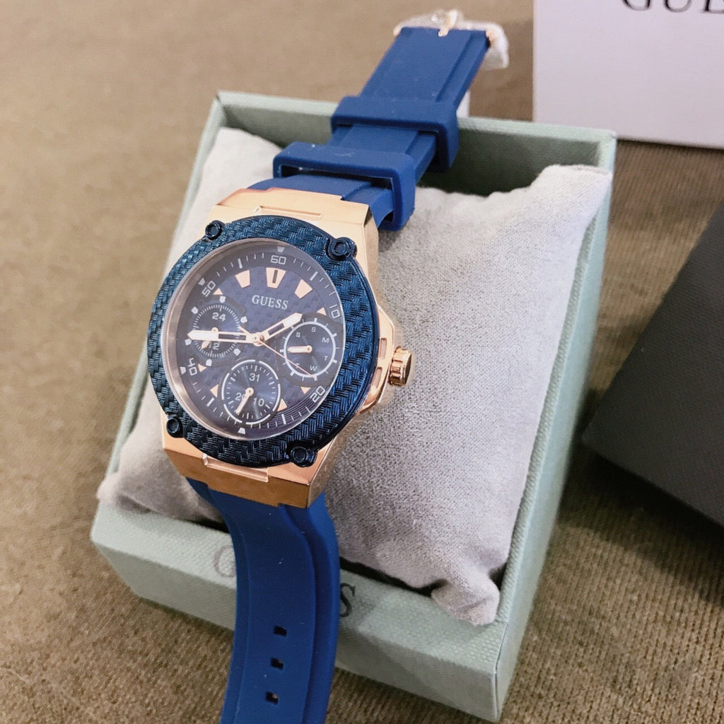 Guess Zena Blue Dial Blue Silicone Strap Watch For Women - W1094L2 Buy Now By Guess