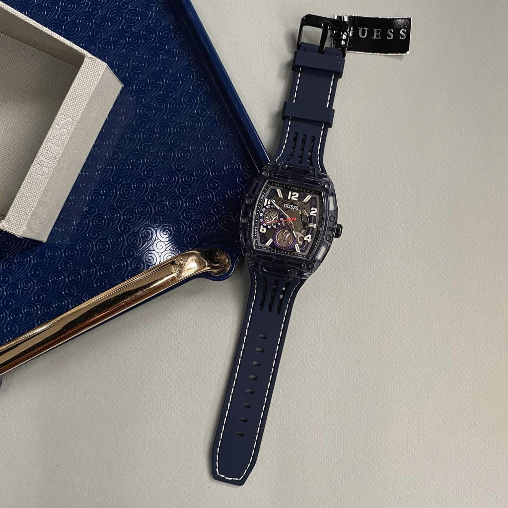 Guess Phoenix Chronograph Black Dial Black Rubber Strap Watch for Men - GW0499G1 Buy Now By Guess