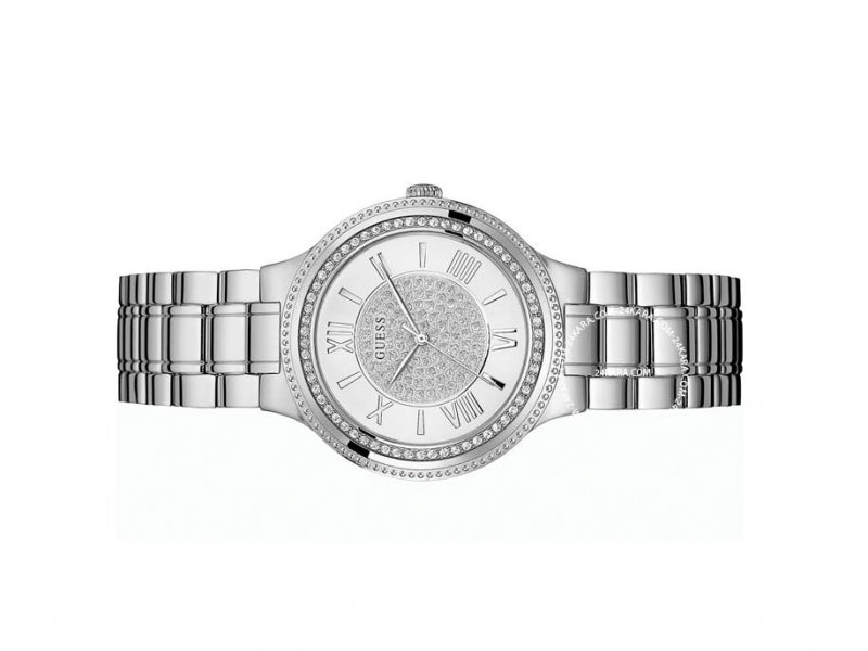 Guess Madison Diamonds Silver Dial Silver Steel Strap Watch for Women - W0637L1 Buy Now By Guess