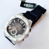 Guess Headline Chronograph Grey Dial Black Rubber Strap Watch for Men - GW0571G1 Buy Now By Guess