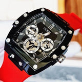 Guess Phoenix Multifunction Black Dial Red Rubber Strap Watch for Men - GW0203G4 Buy Now By Guess