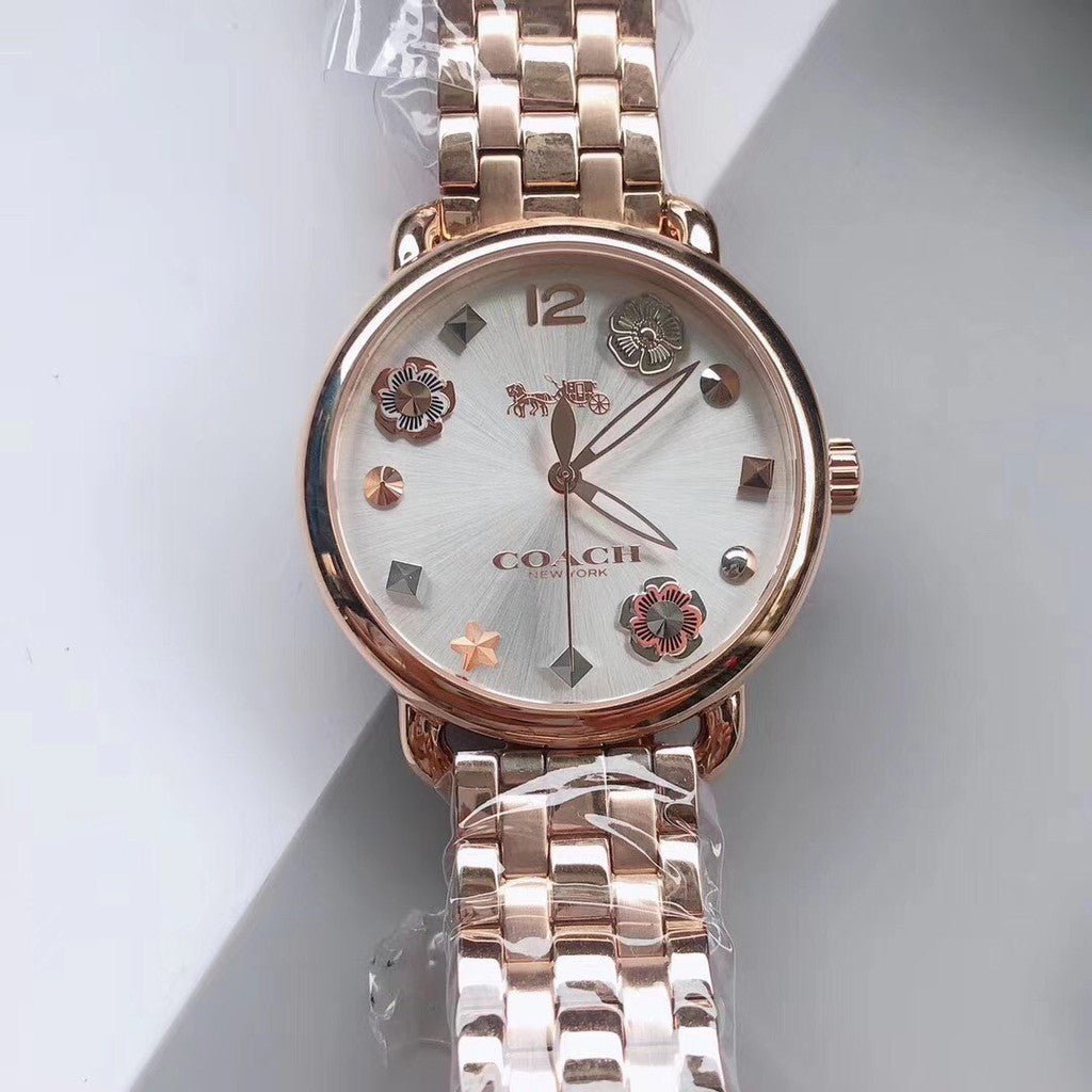 Coach Delancey White Dial Rose Gold Tone Stainless Steel Watch For Women - 14502811 Buy Now By Coach