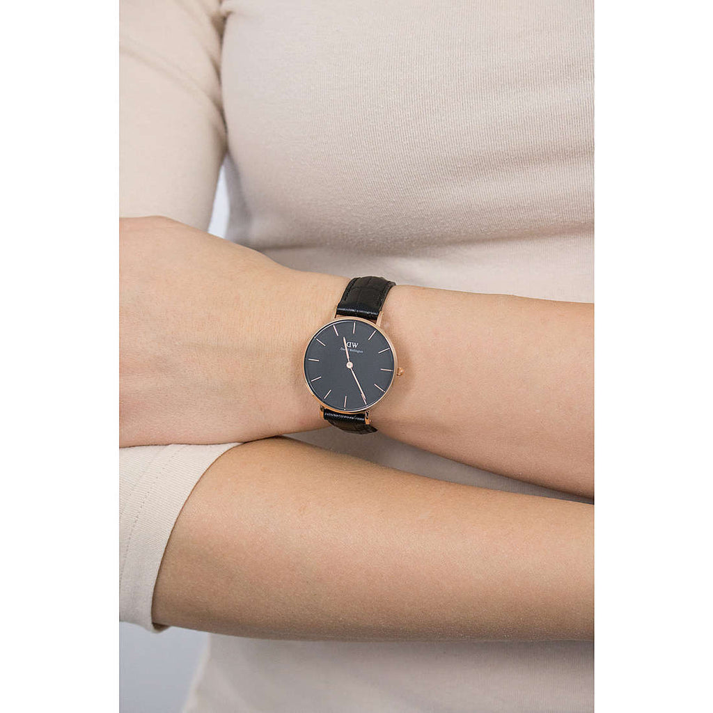 Daniel Wellington Classic Petite Reading Black Dial Black Leather Strap Watch For Women - DW00100167 Buy Now By Daniel Wellington