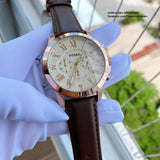 Fossil Grant Chronograph White Dial Brown Leather Strap Watch for Men - FS4991 Buy Now By Fossil