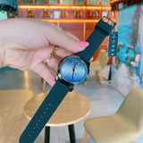 Guess Crush Crystals Silver Dial Black Rubber Strap Watch for Women - W1223L4 Buy Now By Guess