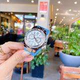 Guess Limelight Crystals White Dial Blue Rubber Strap Watch for Women - W1053L5 Buy Now By Guess