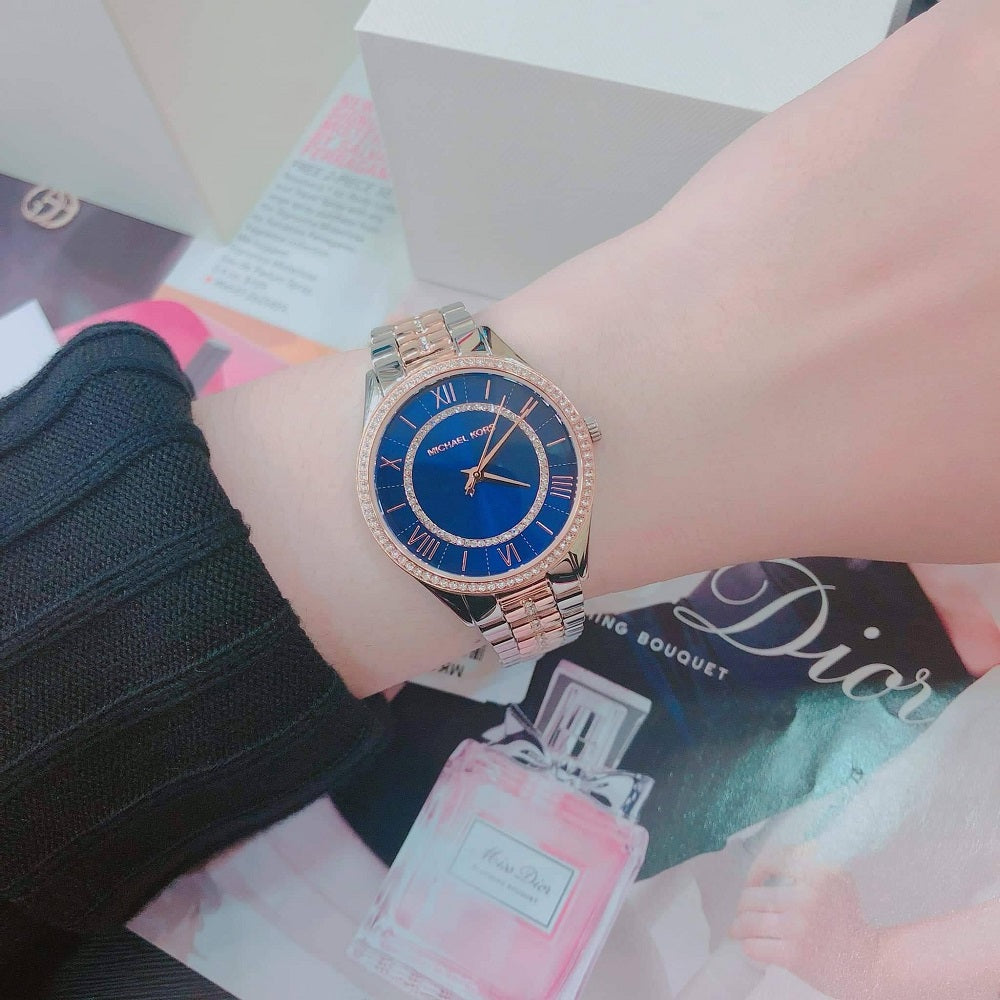 Michael Kors Lauryn Quartz Blue Dial Two Tone Steel Strap Watch For Women - MK3929 Buy Now By Michael Kors