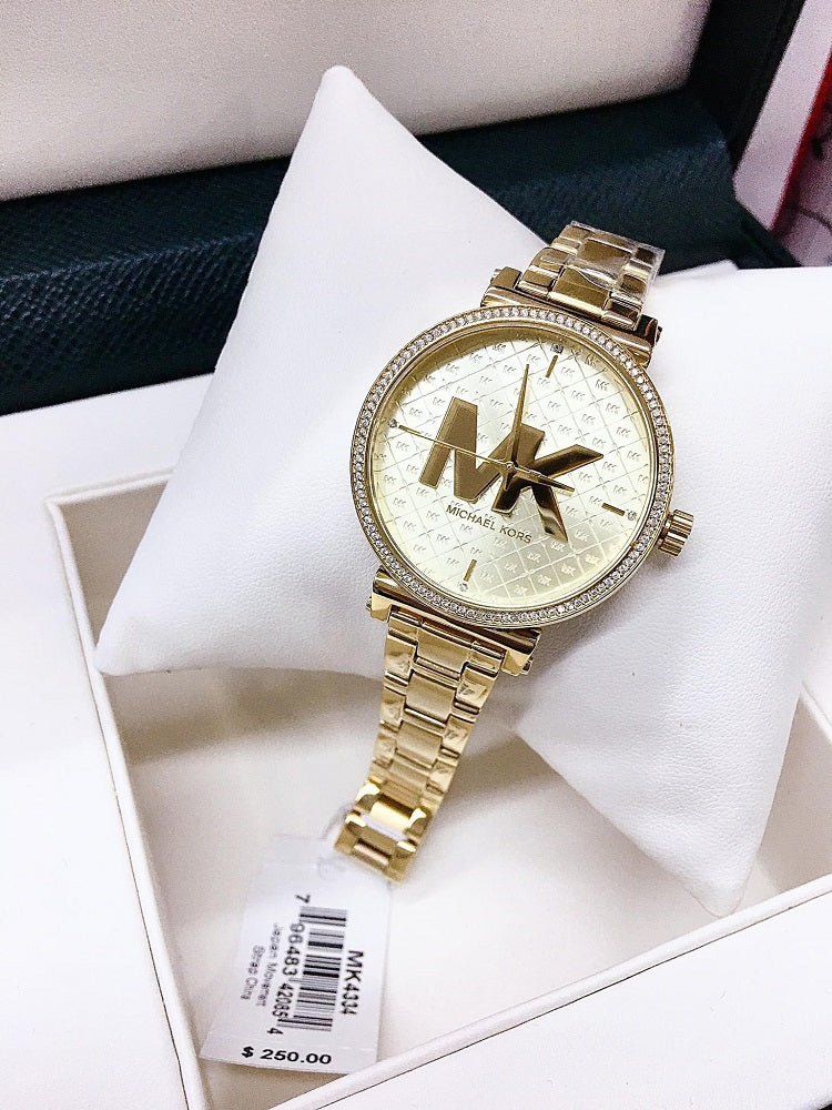 Michael Kors Sofie Quartz Gold Dial Gold Steel Strap Watch For Women - MK4334 Buy Now By Michael Kors