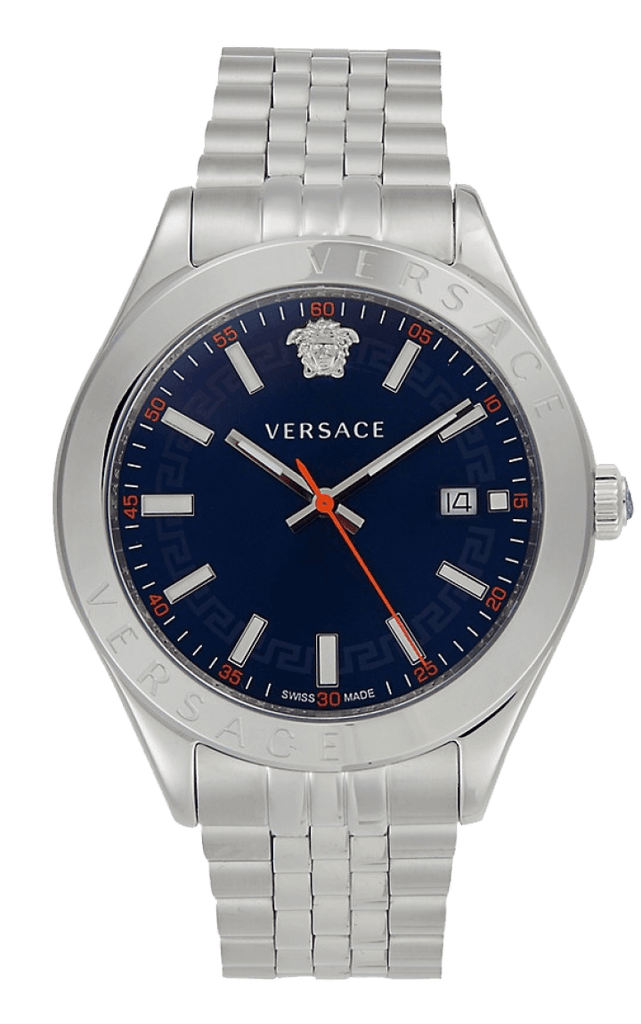 Versace Hellenyium Quartz Blue Dial Silver Steel Strap Watch for Men - VEVK00921 Buy Now By Versace