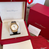 Salvatore Ferragamo F-80 Classic Silver Dial Brown Leather Strap Watch for Men - SFDT00419 Buy Now By Salvatore Ferragamo