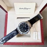 Salvatore Ferragamo F-80 Classic Black Dial Black Leather Strap Watch for Men - SFDT00219 Buy Now By Salvatore Ferragamo