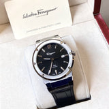 Salvatore Ferragamo F-80 Classic Black Dial Black Leather Strap Watch for Men - SFDT00219 Buy Now By Salvatore Ferragamo