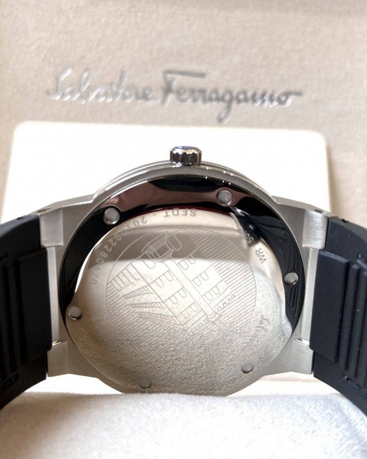 Salvatore Ferragamo F-80 Classic Black Dial Black Leather Strap Watch for Men - SFDT00619 Buy Now By Salvatore Ferragamo