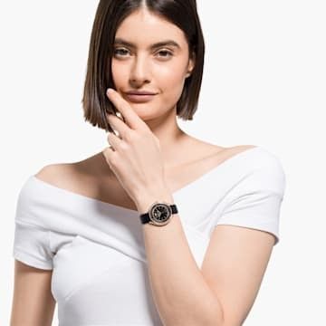 Swarovski Crystalline Aura Black Dial Black Leather Strap Watch for Women - 5558634 Buy Now By Swarovski