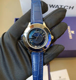 Swarovski Octea Lux Moon Crystal Blue Dial Blue Leather Strap Watch for Women - 5516305 Buy Now By Swarovski