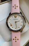 Versace Audrey Quartz White Dial Pink Leather Strap Watch for Women - VELR00119 Buy Now By Versace