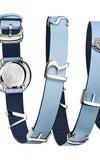 Versace V Flare Silver Dial Blue Leather Strap Watch for Women - VEBN00118 Buy Now By Versace