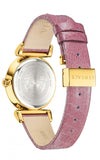 Versace V-Motif Vintage Logo Diamonds Gold Dial Pink Leather Strap Watch for Women - VERE01118 Buy Now By Versace