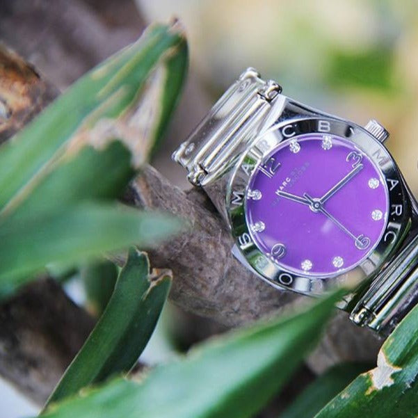 Marc Jacobs Amy Purple Dial Silver Steel Strap Watch for Women - MBM8560 Buy Now By Marc Jacobs