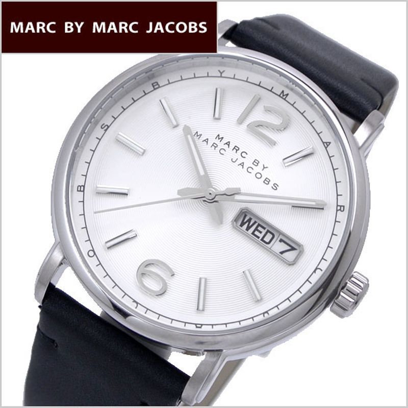 Marc Jacobs Fergus White Dial Black Leather Strap Watch for Men - MBM5076 Buy Now By Marc Jacobs