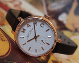 Marc Jacobs Sally White Dial Black Leather Strap Watch for Women - MBM1352 Buy Now By Marc Jacobs