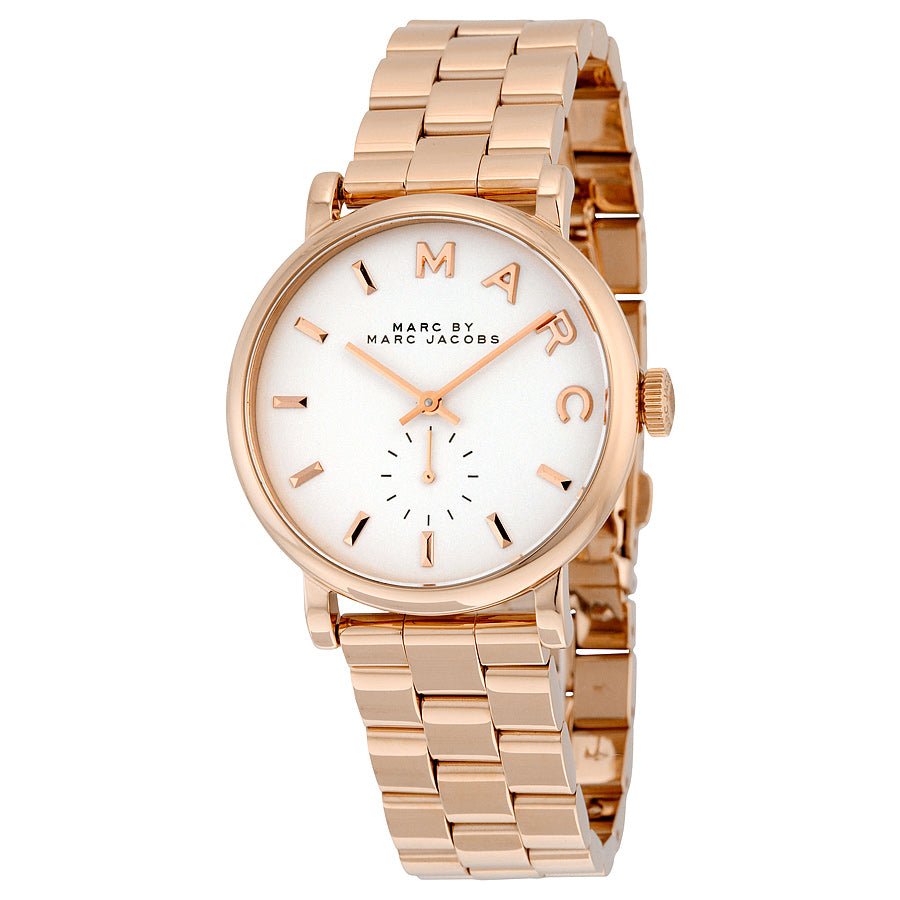 Marc Jacobs Baker White Dial Rose Gold Steel Strap Watch for Women - MBM3244 Buy Now By Marc Jacobs