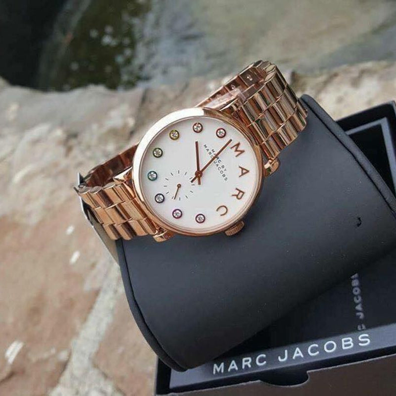 Marc Jacobs Baker White Dial Rose Gold Steel Strap Watch for Women - MBM3441 Buy Now By Marc Jacobs