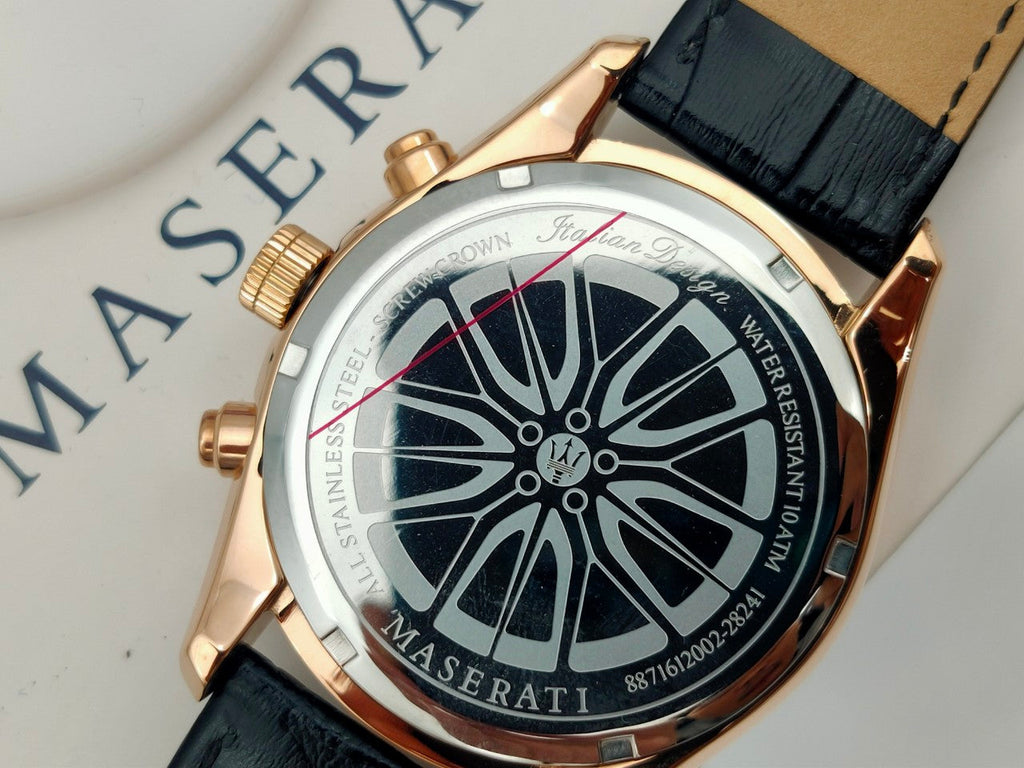 Maserati Traguardo Chronograph Black Dial Black Leather Strap Watch For Men - R8871612002 Buy Now By Maserati