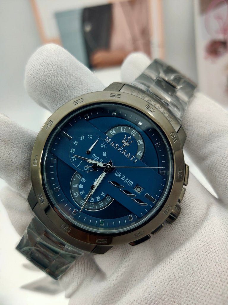 Maserati Ingegno Tachymeter Blue Dial Black Steel Strap Watch For Men - R8873619001 Buy Now By Maserati