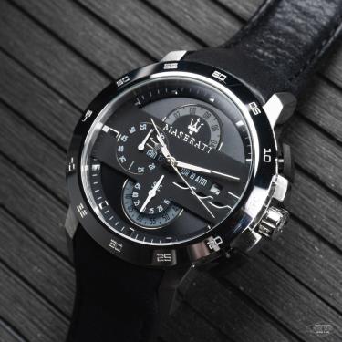 Maserati Ingegno Chronograph Black Dial Black Leather Strap Watch For Men - R8871619004 Buy Now By Maserati