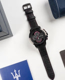 Maserati Ingegno Chronograph Black Dial Black Leather Strap Watch For Men - R8871619003 Buy Now By Maserati