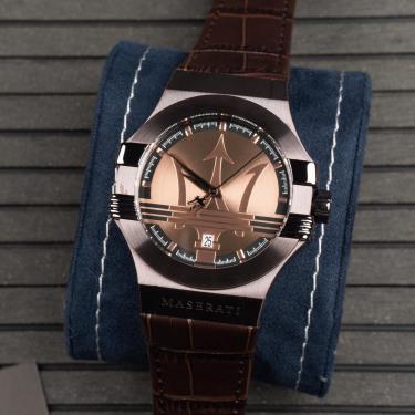 Maserati Potenza Brown Dial Brown Leather Strap Watch For Men - R8851108011 Buy Now By Maserati