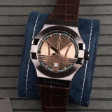 Maserati Potenza Brown Dial Brown Leather Strap Watch For Men - R8851108011 Buy Now By Maserati