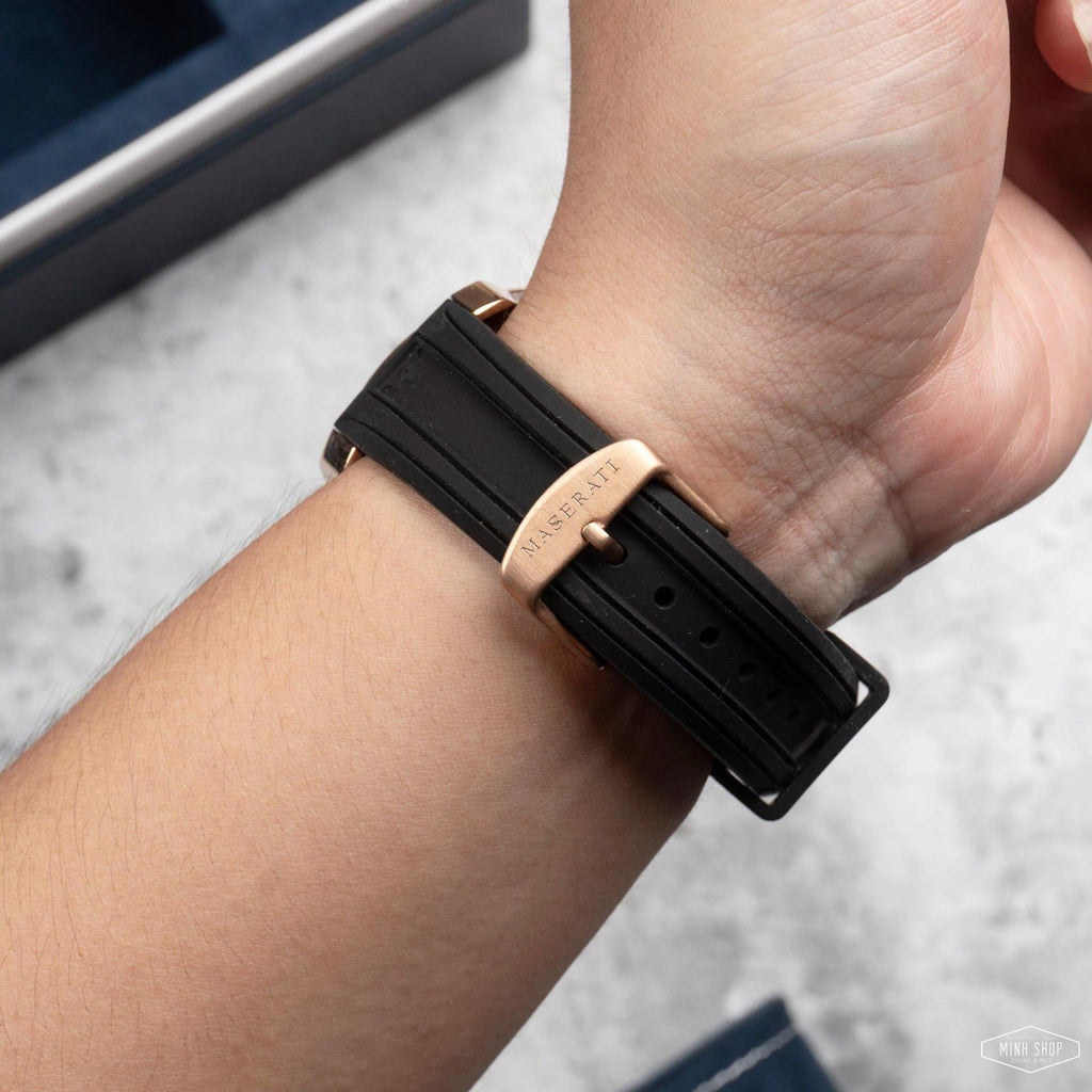 Maserati SFIDA Chronograph Black Dial Black Rubber Strap Watch For Men - R851123008 Buy Now By Maserati