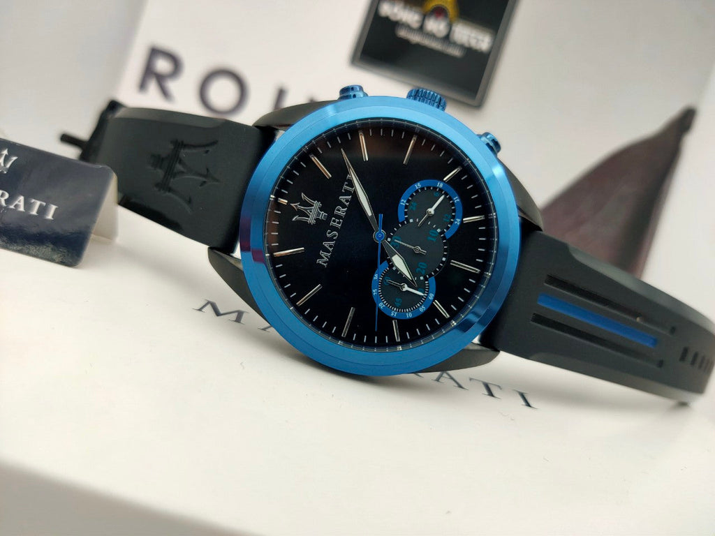 Maserati Traguardo Sports Blue Dial Black Rubber Strap Watch For Men - R8871612006 Buy Now By Maserati