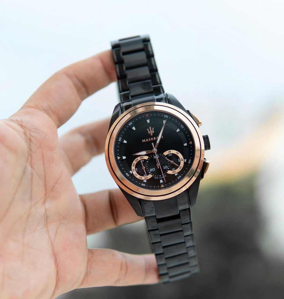 Maserati Traguardo 45mm Gun Metal Stainless Steel Black Watch For Men - R8873612016 Buy Now By Maserati