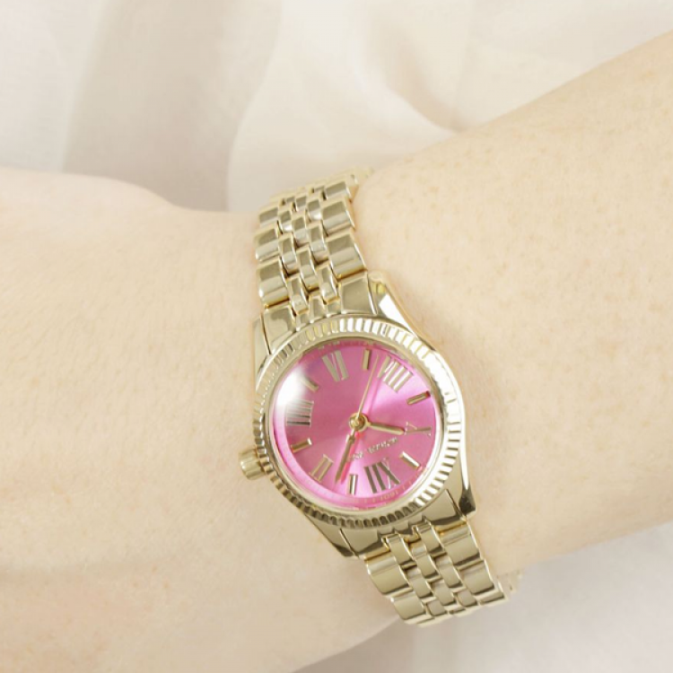 Michael Kors Lexington Quartz Pink Dial Gold Steel Strap Watch For Women - MK3270 Buy Now By Michael Kors
